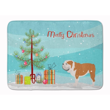 Carolines Treasures English Bulldog Merry Christmas Tree Machine Washable Memory Foam Mat BB2980RUG